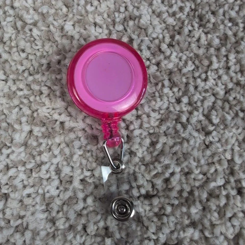 Badge Reel‎ Retractable Pink Blue ID Card Holder Nurse Student Clip On Set of 2
